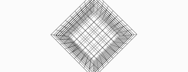 Abstrakt svartvit wireframe med rutnät i diamantform